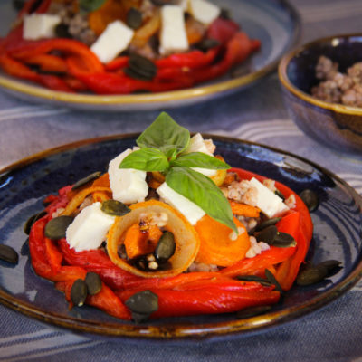 Salata de hrisca verde si legume coapte